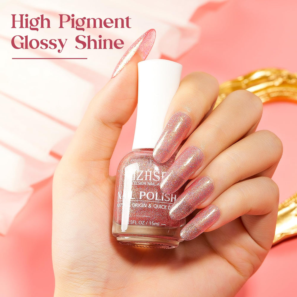 MIZHSE close-up shimmer revealing dense glitter and reflective finish