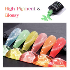 MIZHSE close-up swatch of neon green polish highlighting vivid color payoff and smooth shimmer