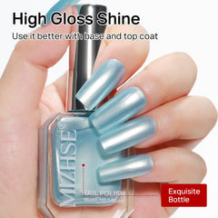 MIZHSE close-up of pearlescent shimmer highlighting luminous effect