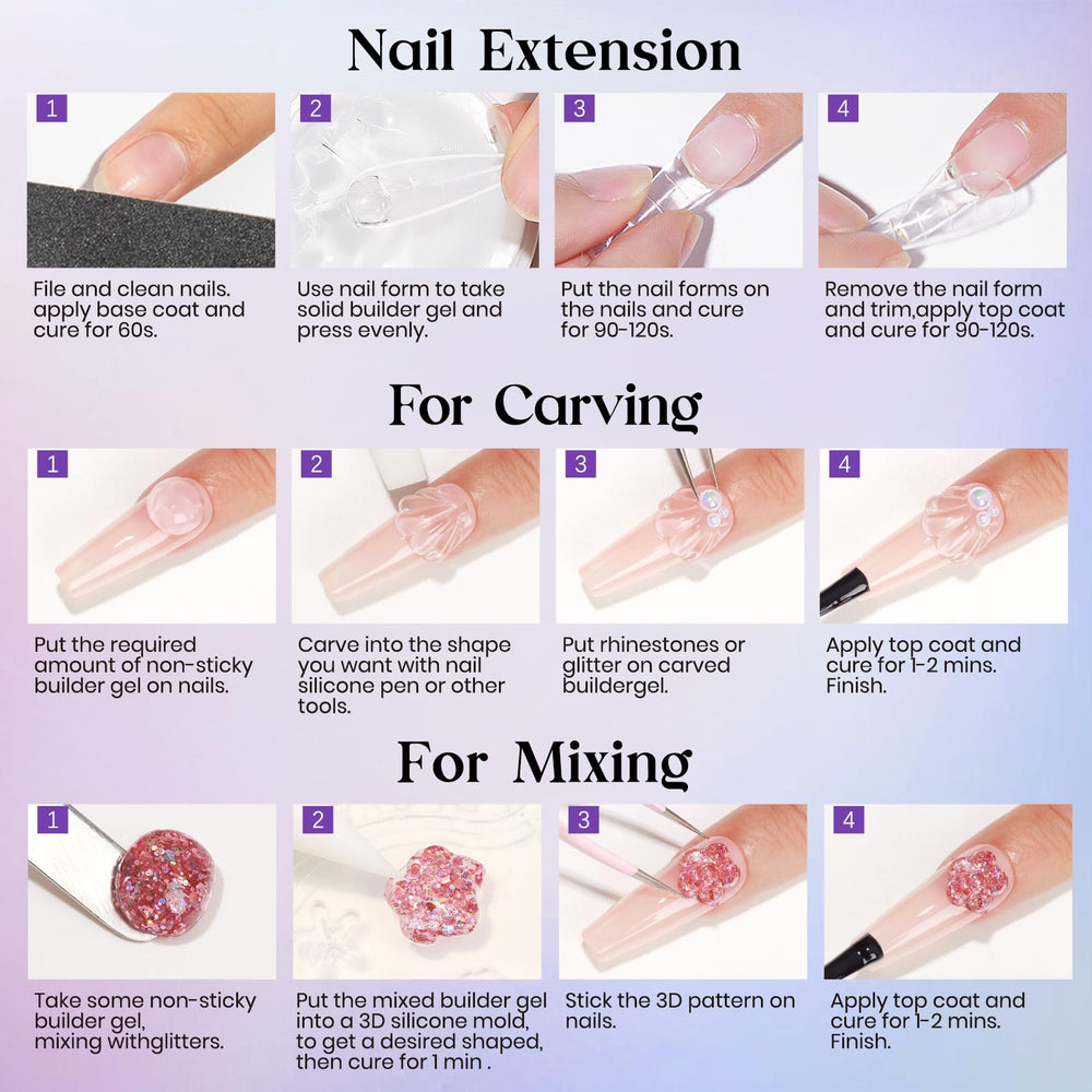 MIZHSE finished 3D nail art lifestyle shot displaying durable decorative results