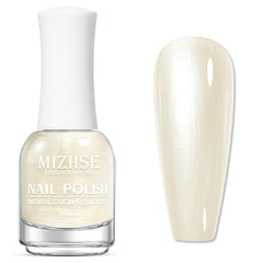 MIZHSE front bottle showing pearlescent milky white shade and neat packaging benefit