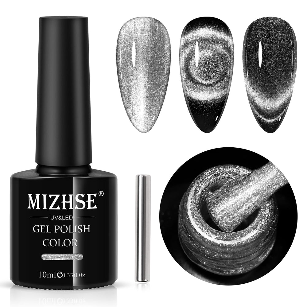 MIZHSE front bottle showing label and shimmering silver cat-eye benefit
