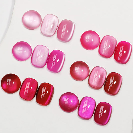 MIZHSE front packaging showing six neon pink gel bottles and magnet, bold color payoff