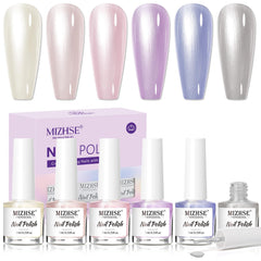 MIZHSE front packaging showing six pearlescent shades and benefits
