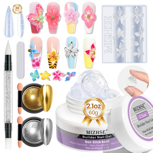 MIZHSE front packaging showing full 3D gel builder kit benefits