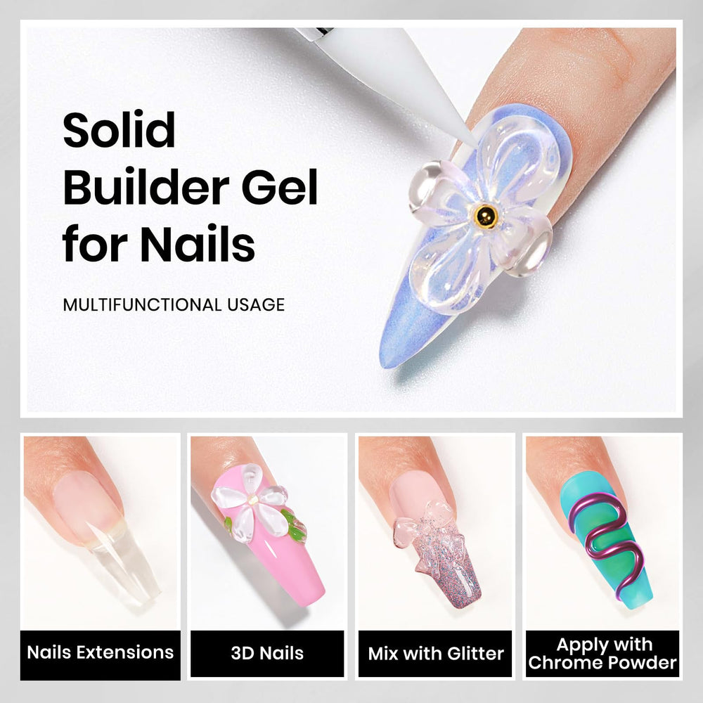 MIZHSE close-up of clear solid gel texture for precise sculpting