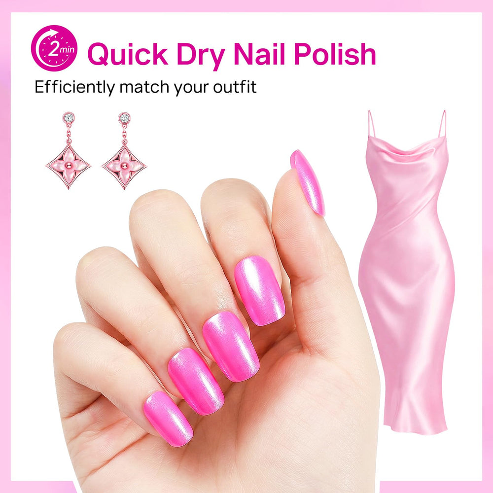 MIZHSE painted nails in use demonstrating bright color and salon shine