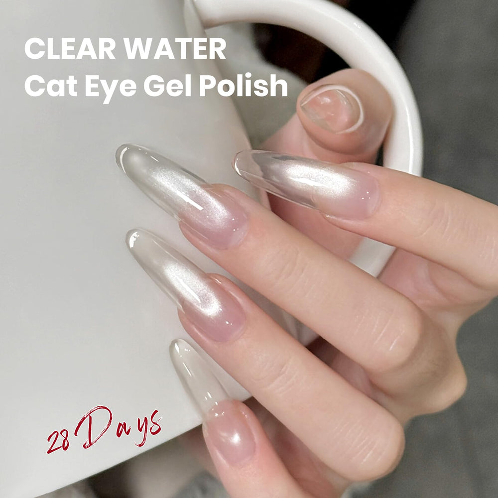 MIZHSE nail in use with visible cat-eye shimmer for dramatic shine