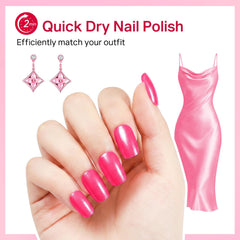 MIZHSE painted nails on hand displaying glossy manicure and long-lasting shine