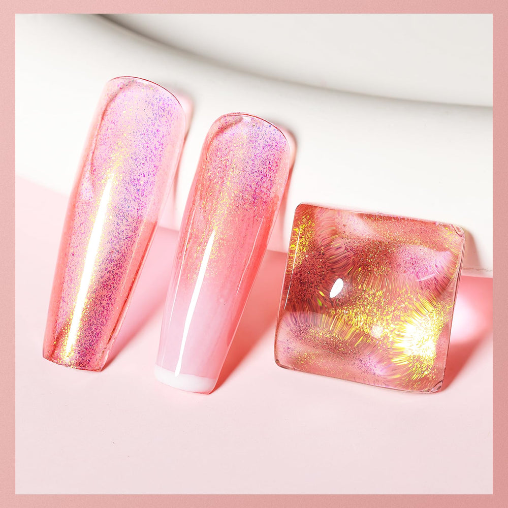 MIZHSE swatched on model nails demonstrating full-coverage neon glow benefit