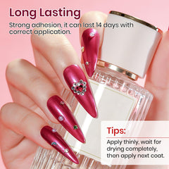 MIZHSE pearlescent red applied to fingernails in lifestyle scene, demonstrating wearable glossy shine