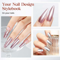 MIZHSE used in nail art highlighting reflective finish and design versatility