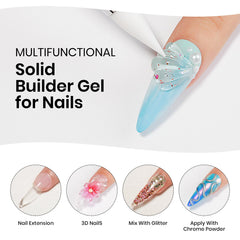 MIZHSE solid builder gel close-up displaying smooth texture for precise sculpting