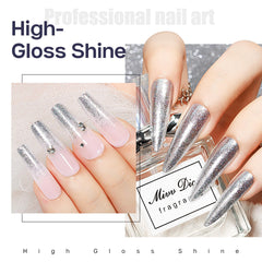 MIZHSE macro texture of glitter polish highlighting dense shimmer benefit