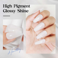 MIZHSE swatch on card showing opacity and even coverage of milky white