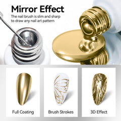 MIZHSE swirled metallic nail art in use highlighting sparkling visual impact