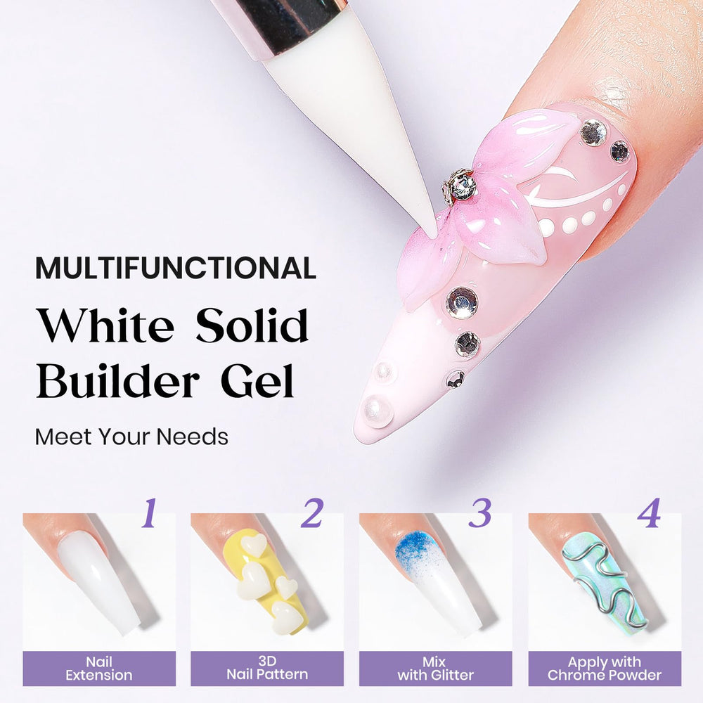 MIZHSE close-up texture of non-sticky white gel for precise sculpting