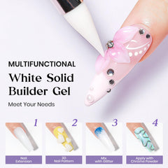 MIZHSE close-up texture of non-sticky white gel for precise sculpting