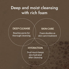 MIZON cleanser lather on palm illustrating easy foaming benefit