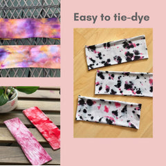 MLMOMVME headband stretched beside a ruler showing fit range