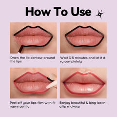 MLSMILE model applying peel-off lip stain illustrating easy application and quick dry