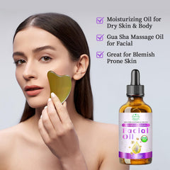 MMPANG hands massaging oil into face illustrating improved product absorption