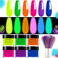 Mnk66 front packaging showing six glow powders and clear labeling for easy selection