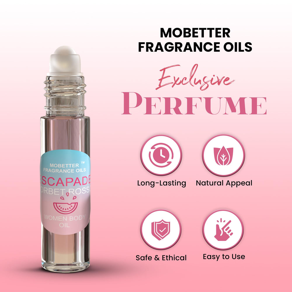 MOBETTER FRAGRANCE OILS close-up of oil texture highlighting alcohol-free, skin-friendly formula