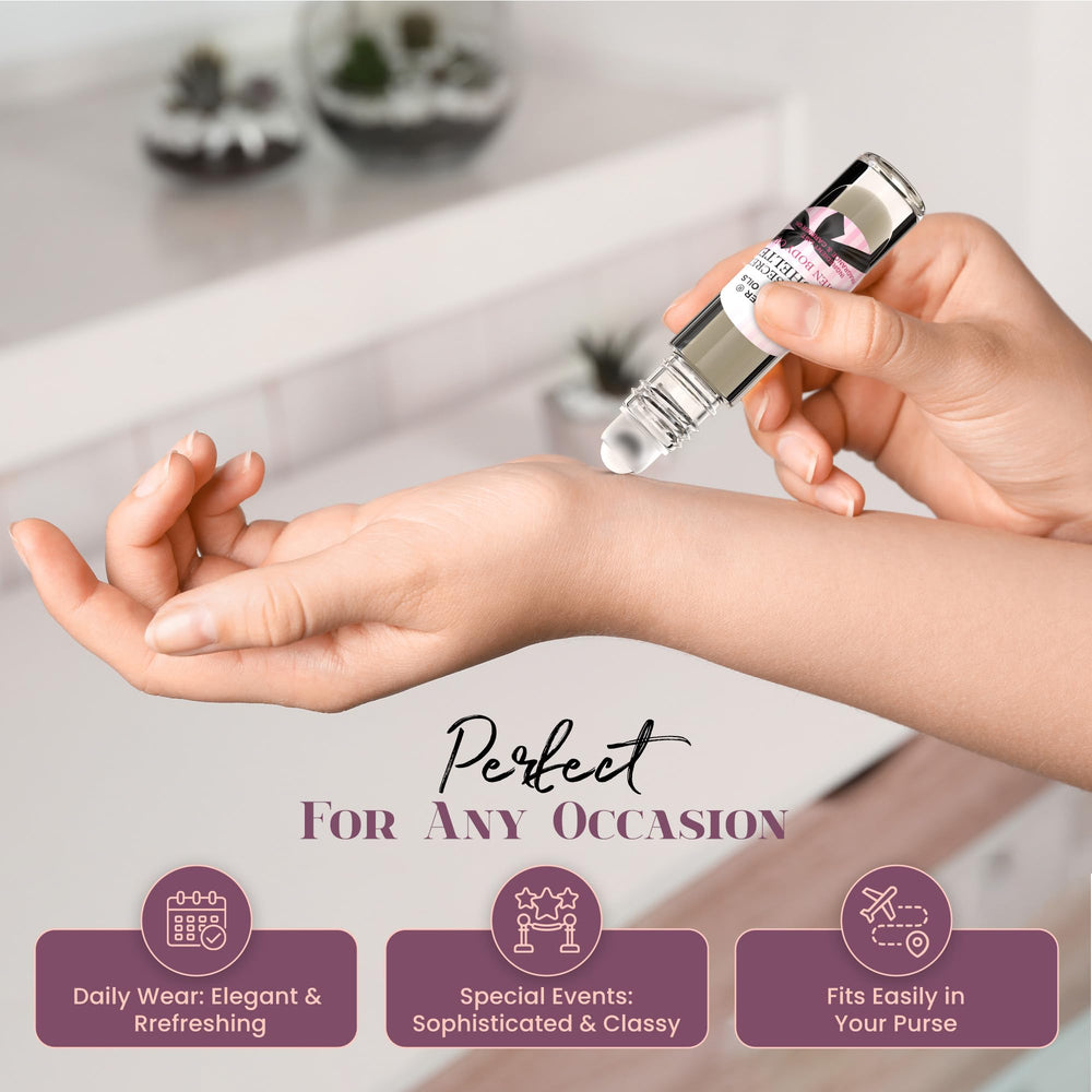 MOBETTER FRAGRANCE OILS applied on wrist by hand showing easy targeted use