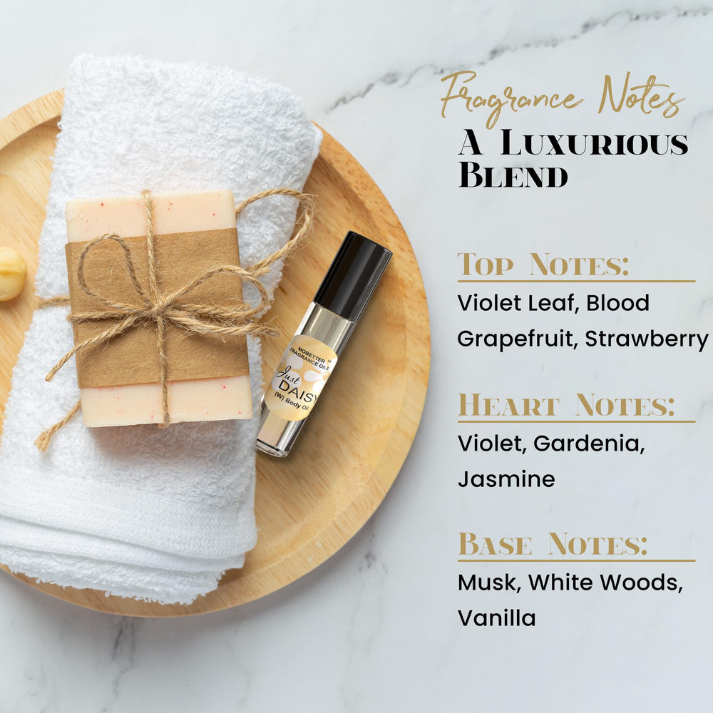 MOBETTER FRAGRANCE OILS beside a lipstick showing scale and travel convenience benefit