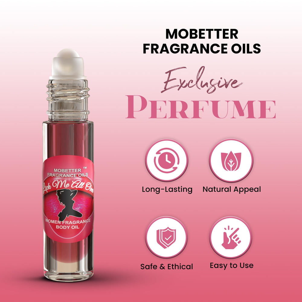 MOBETTER oil droplet texture on skin showing rich, non-drying finish for lasting scent