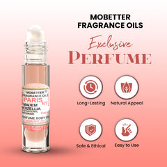 MOBETTER FRAGRANCE OILS oil texture on skin showing smooth absorption and long-lasting scent