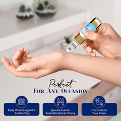 MOBETTER FRAGRANCE OILS applied to wrist at pulse point showing easy refresh and subtle scent