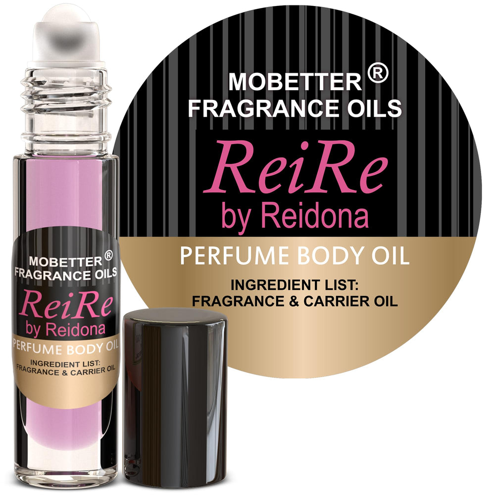 MOBETTER FRAGRANCE OILS ReiRe cap and roller detail highlighting smooth applicator and precise application benefit