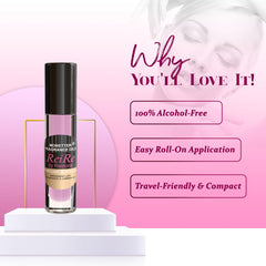 MOBETTER FRAGRANCE OILS ReiRe roll-on held in hand to show scale and pocket-friendly travel benefit