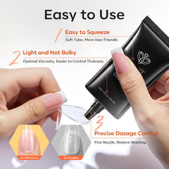 modelones application on a clear nail tip demonstrating secure placement