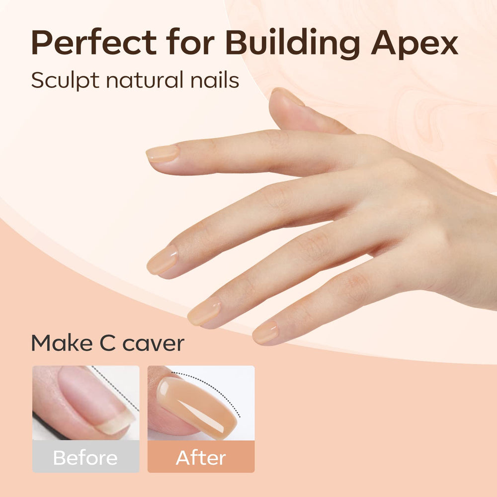 modelones application on nail tip illustrating extension and shaping benefit