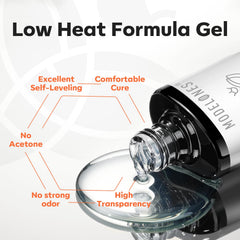 modelones applied on nail strip demonstrating thin protective layer