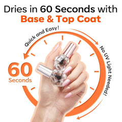 modelones base coat label close view showing vitamin A and E benefits for nails