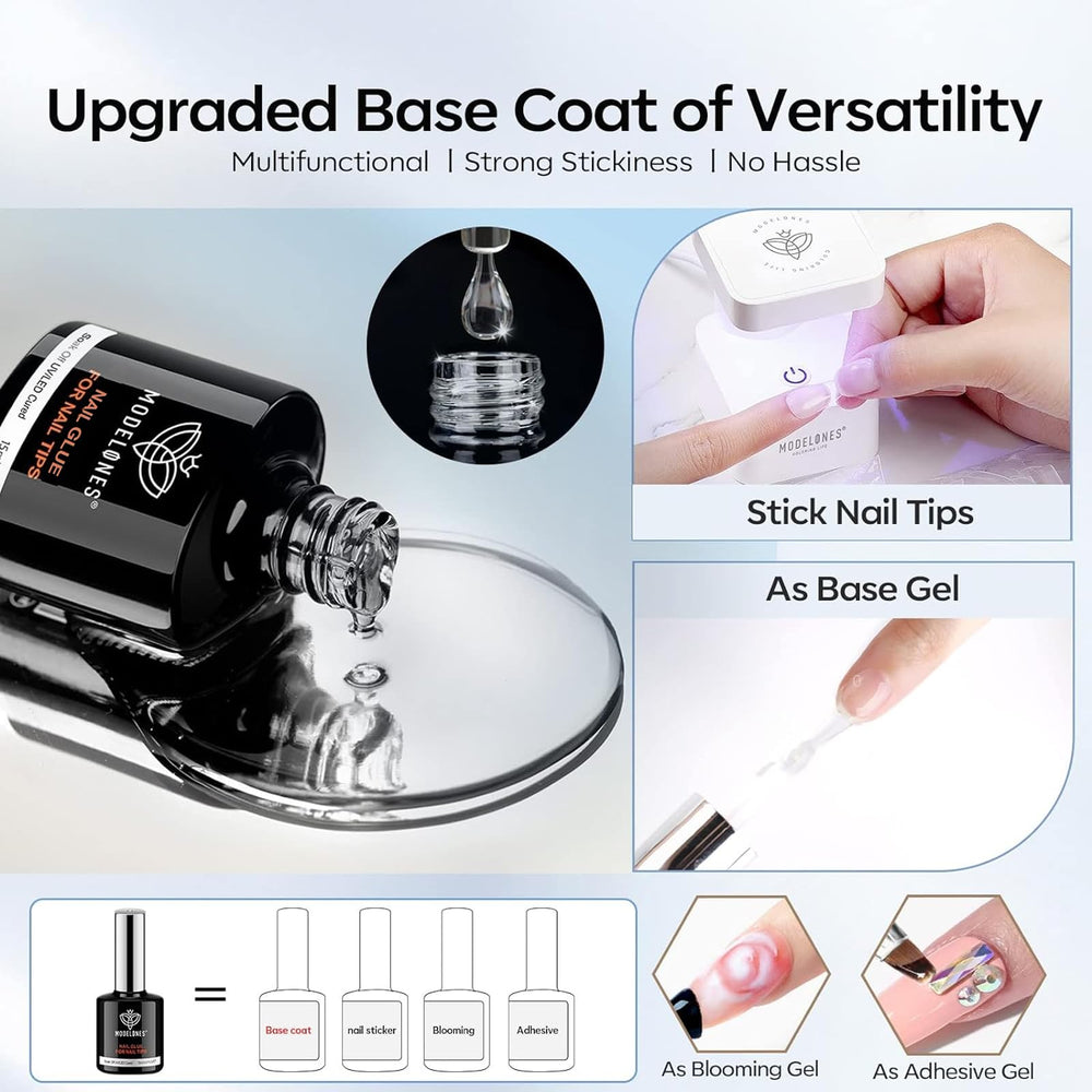 modelones base gel consistency on nail for strong adhesion