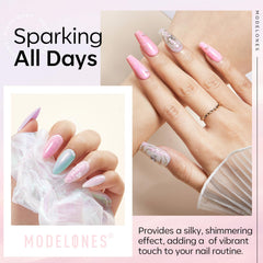 modelones before and after nails showing restored gloss and chip resistance benefit