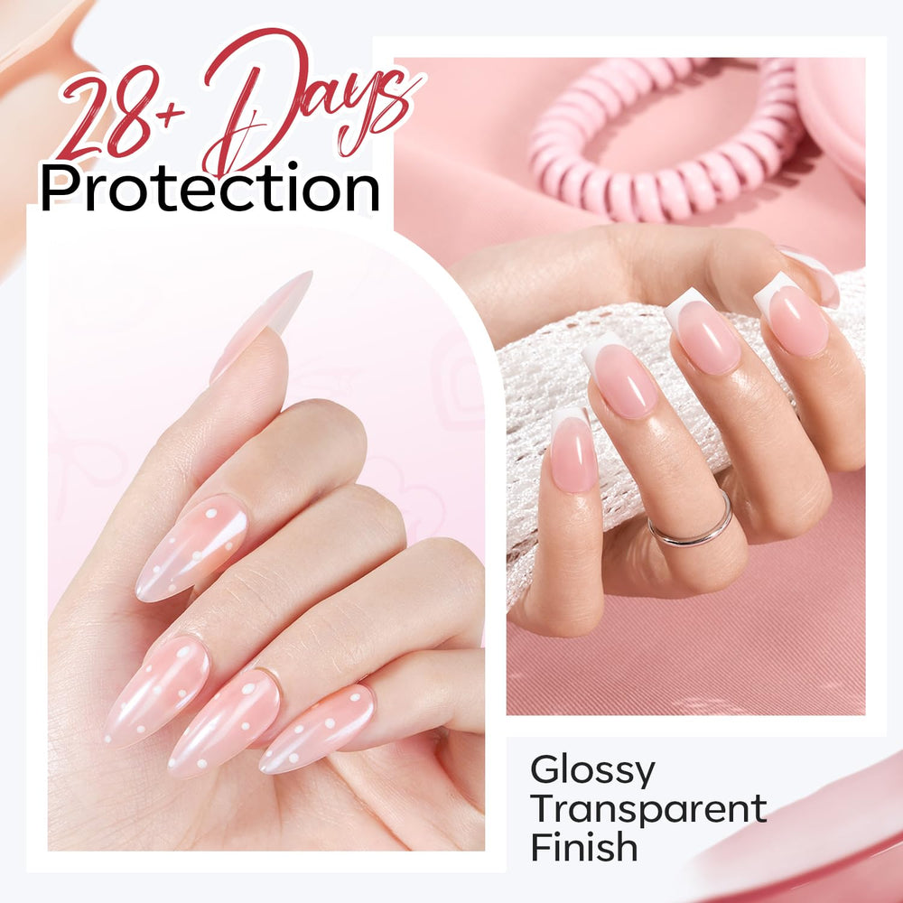 modelones before and after weak nails showing improved structure and resilience