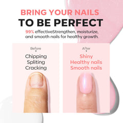 modelones before and after nails showing repaired healthier appearance