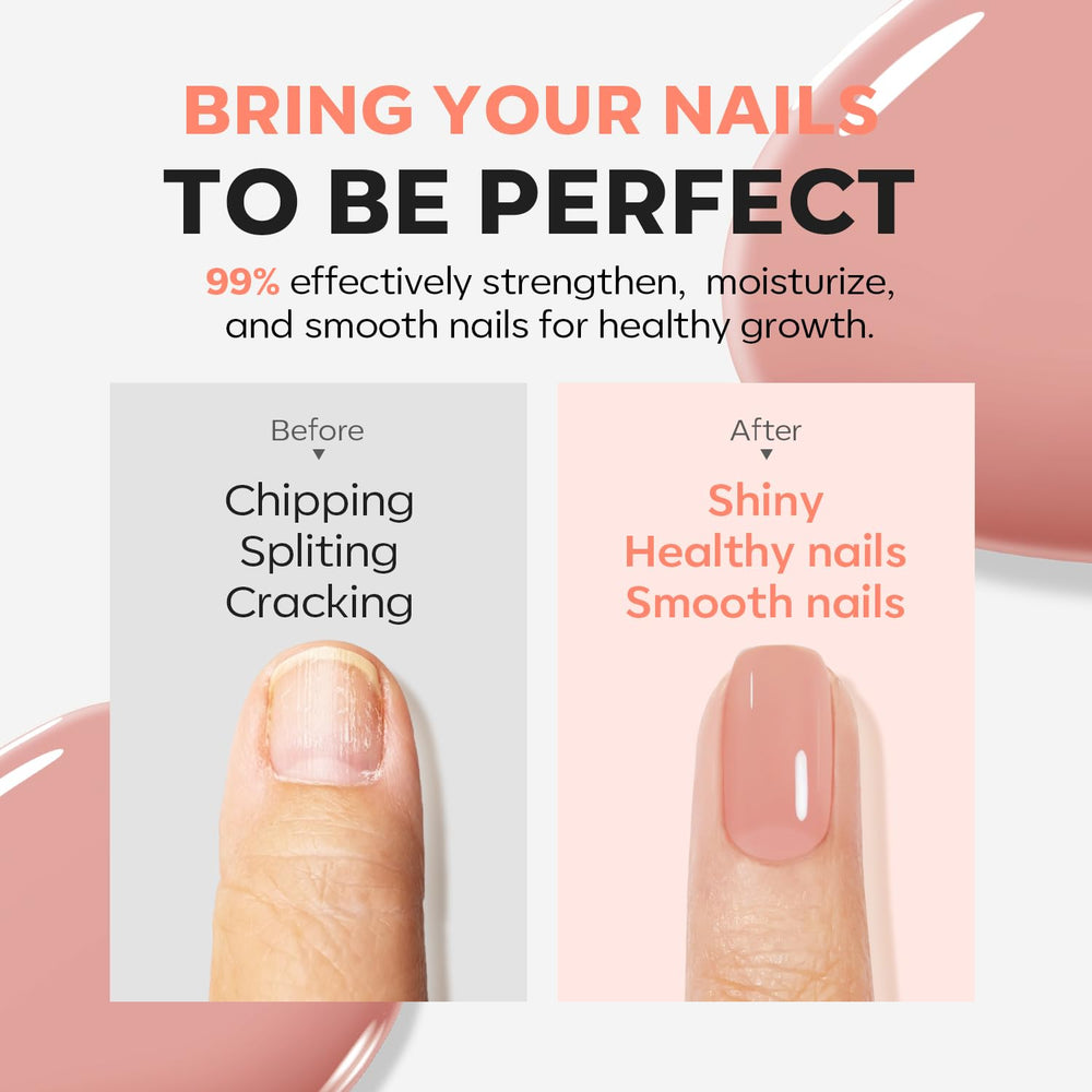 modelones before and after nails showing smoother even nail surface