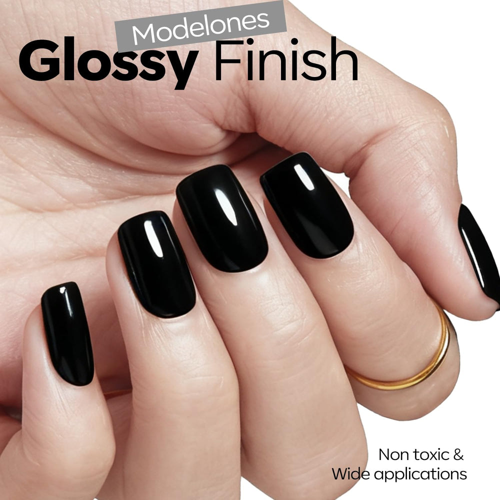 modelones close-up texture of black gel showing thick high-pigment finish