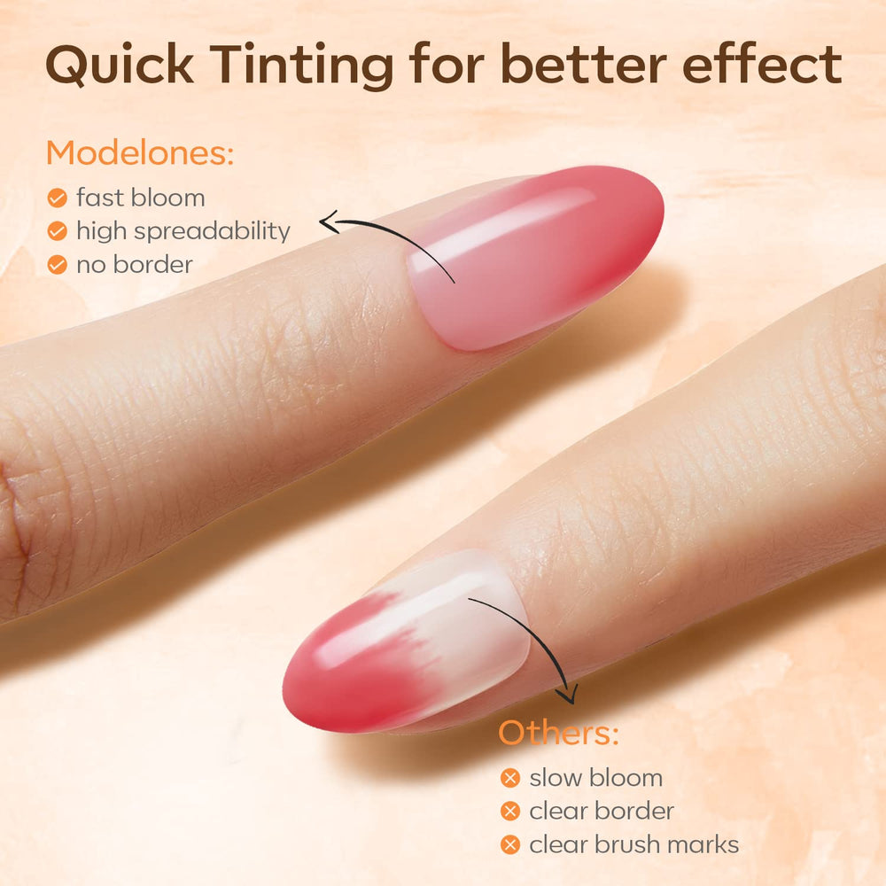 modelones blooming gel floral nail swatch illustrating delicate bloom effects