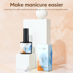 modelones blooming gel being applied with brush to create petals and blends