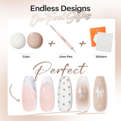 modelones liner brush and stickers close-up, enables precise nail art