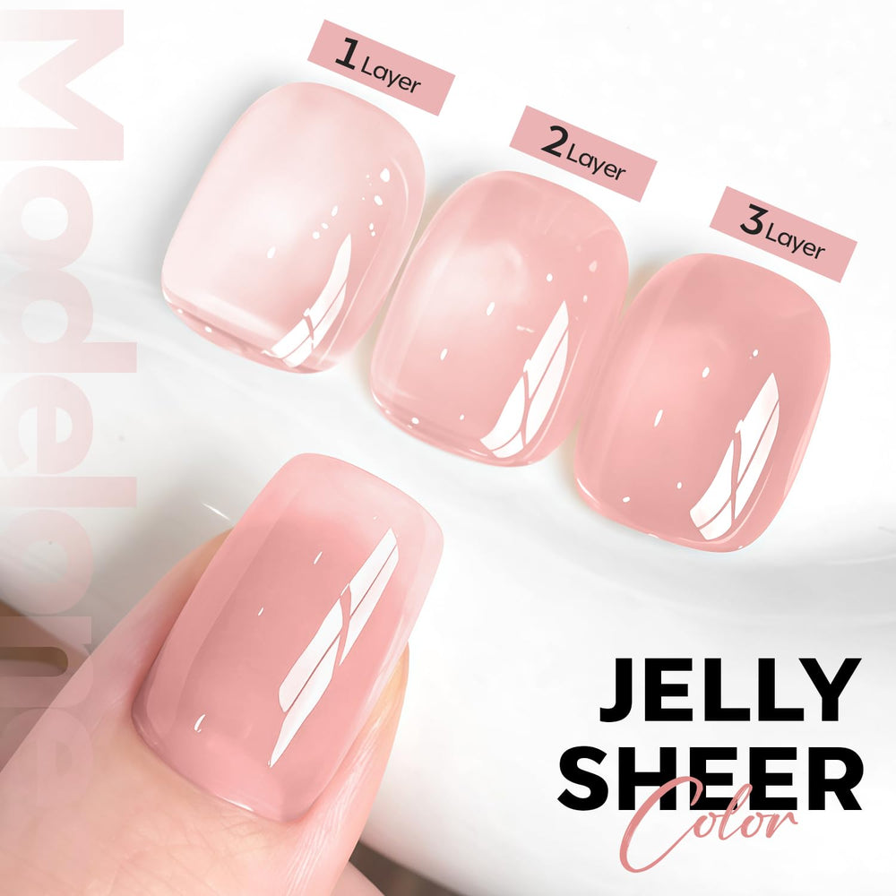 modelones brush close-up spreading polish smoothly, demonstrates easy application