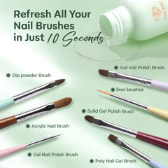 modelones brush in solution demonstrating effective residue removal